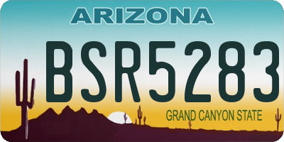 AZ license plate BSR5283