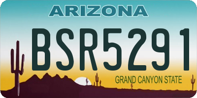 AZ license plate BSR5291