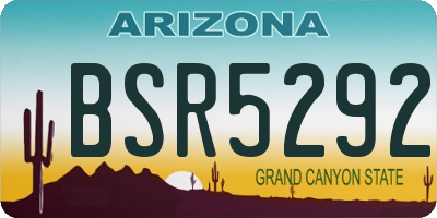 AZ license plate BSR5292