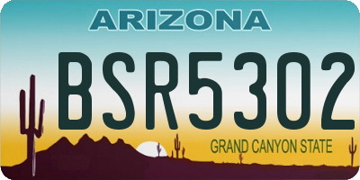 AZ license plate BSR5302