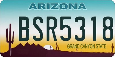 AZ license plate BSR5318