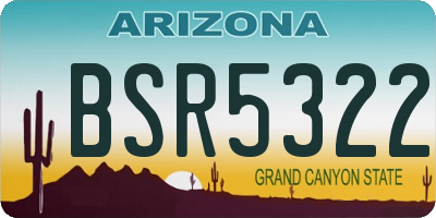 AZ license plate BSR5322