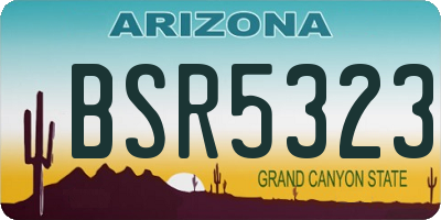 AZ license plate BSR5323