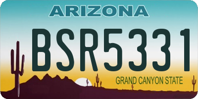 AZ license plate BSR5331