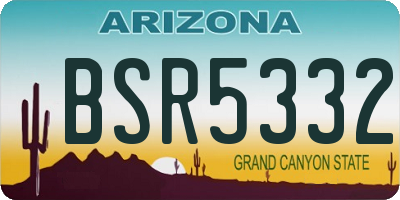 AZ license plate BSR5332