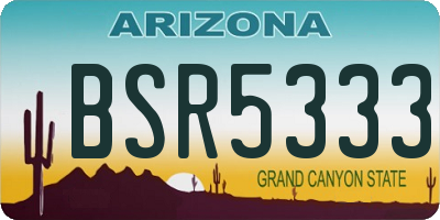 AZ license plate BSR5333