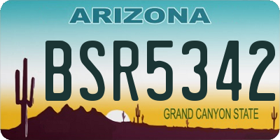 AZ license plate BSR5342