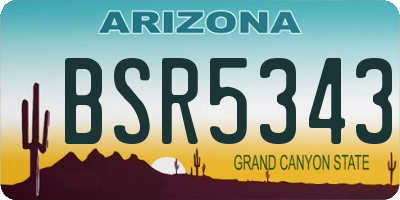 AZ license plate BSR5343