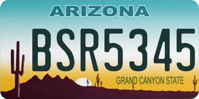 AZ license plate BSR5345