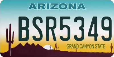 AZ license plate BSR5349