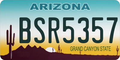 AZ license plate BSR5357