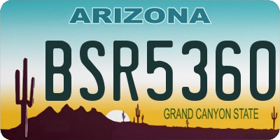 AZ license plate BSR5360