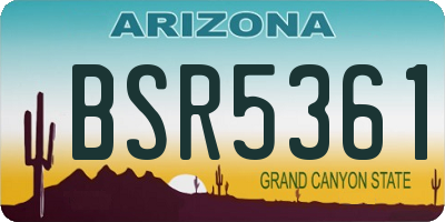 AZ license plate BSR5361