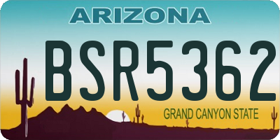 AZ license plate BSR5362