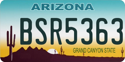 AZ license plate BSR5363