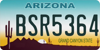 AZ license plate BSR5364