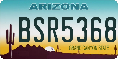 AZ license plate BSR5368