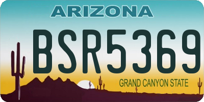 AZ license plate BSR5369