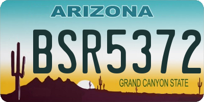 AZ license plate BSR5372