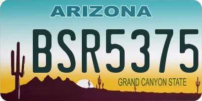 AZ license plate BSR5375