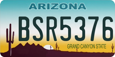 AZ license plate BSR5376