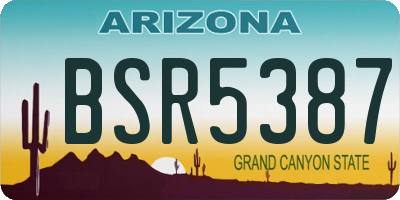 AZ license plate BSR5387