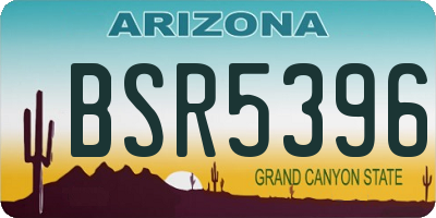 AZ license plate BSR5396