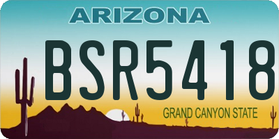 AZ license plate BSR5418