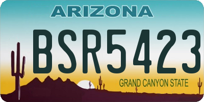 AZ license plate BSR5423