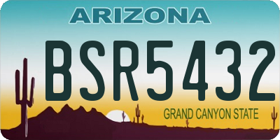 AZ license plate BSR5432