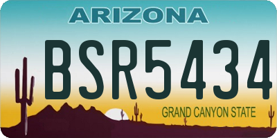 AZ license plate BSR5434