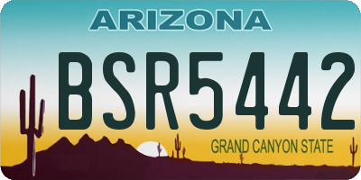 AZ license plate BSR5442