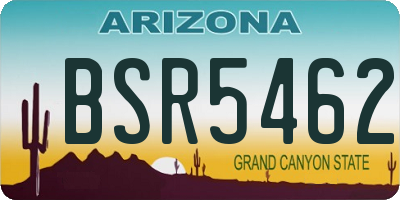 AZ license plate BSR5462