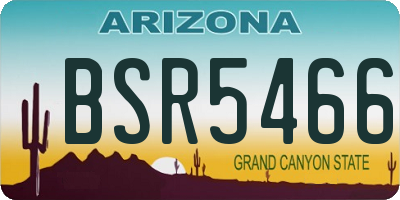 AZ license plate BSR5466