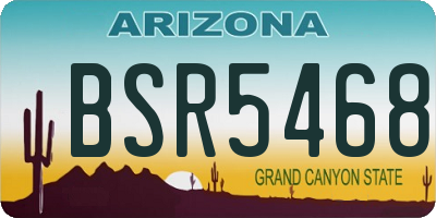 AZ license plate BSR5468