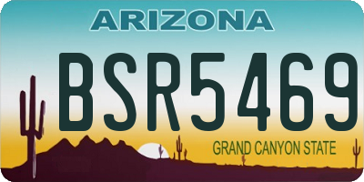 AZ license plate BSR5469