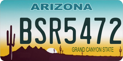 AZ license plate BSR5472