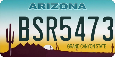 AZ license plate BSR5473