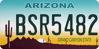 AZ license plate BSR5482