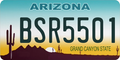 AZ license plate BSR5501