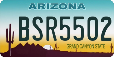 AZ license plate BSR5502