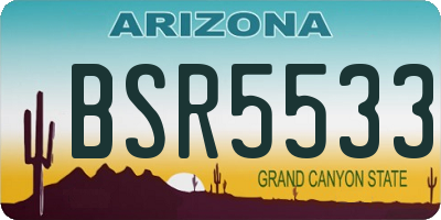 AZ license plate BSR5533