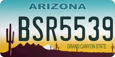 AZ license plate BSR5539