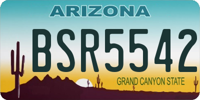 AZ license plate BSR5542