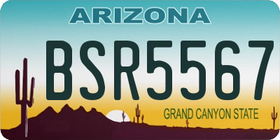 AZ license plate BSR5567