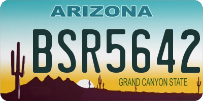 AZ license plate BSR5642