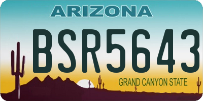 AZ license plate BSR5643