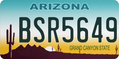 AZ license plate BSR5649