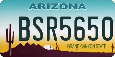 AZ license plate BSR5650