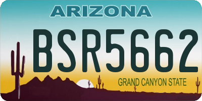AZ license plate BSR5662